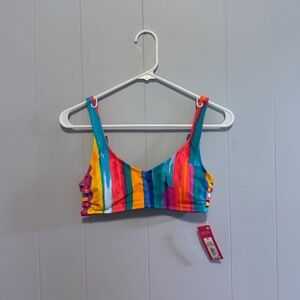 Xhilaration Bright Striped Strappy Bikini Top NWT!